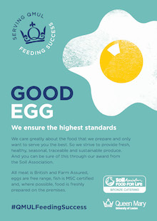 A description of the Good Egg value of Queen Mary Food